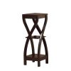 DunaWest Square Top Wooden Plant Stand with Curved Legs and Shelves, Large, Dark Brown