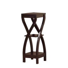 DunaWest Square Top Wooden Plant Stand with Curved Legs and Shelves, Large, Dark Brown
