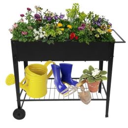 Aveyas Mobile Metal Raised Garden Bed Cart with Legs, Elevated Tall Planter Box with Wheels for Outdoor Indoors House Patio Backyard Vegetables Tomato
