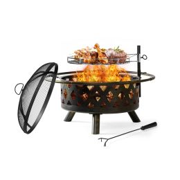 Outdoor Recreation Dinning Barbeque 32'' 2-in-1 Heating & BBQ Fire Pit