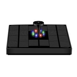 Garden Pool Bird Bath Colorful Light Solar Fountain