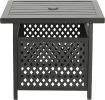 Outdoor Steel Umbrella Side Table Stand Patio Bistro Table