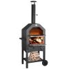 Outdoor pizza oven with wheels