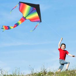 3 Pack Rainbow Delta Kite, Kites for Kids Adults Easy to Fly, Great Outdoor Activities Beach Games for Kids, with Line and Handle