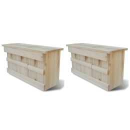 Sparrow Houses 2 pcs Wood 17.3"x6.1"x8.5"