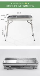 Charcoal Grills Portable BBQ - Stainless Steel Folding BBQ Camping Grill Large Portable Camping Cooking for Travel Grill Outdoor