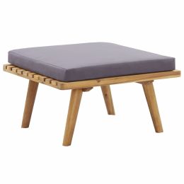 Garden Footstool with Cushion 23.6"x23.6"x11.4" Solid Acacia Wood