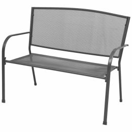 Garden Bench 42.5" Steel and Mesh Anthracite