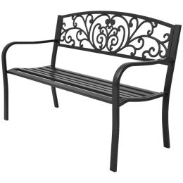 Garden Bench 50' Cast Iron Black