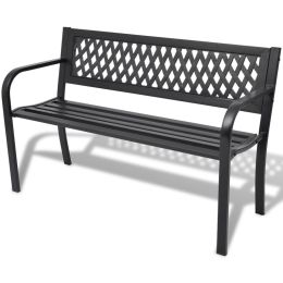 Garden Bench 46.5' Steel Black