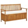 Garden Storage Bench Solid Acacia Wood 47.2"x24.8"x33.1"