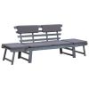 Garden Bench with Cushions 2-in-1 74.8" Gray Solid Acacia Wood