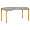 Garden Bench 47.2" Gray Poly Rattan and Solid Acacia Wood