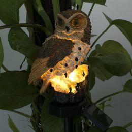 Outdoor Solar Power Garden Lights Owl Decor Path Lawn Yard LED Landscape Light
