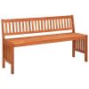 Garden Bench 53.9" Solid Eucalyptus Wood