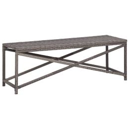 Garden Bench 47.2" Poly Rattan Gray