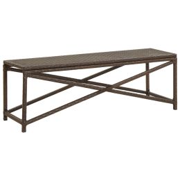 Garden Bench 47.2" Poly Rattan Brown
