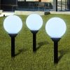 Outdoor Path Garden Solar Lamp Solar Ball Light LED 7.9" 3pcs with Ground Spike