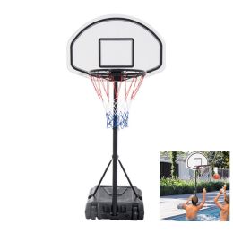 Poolside Basketball Hoop Height Adjustable Portable Basketball System Backboard Stand Kids Swimming Pool Basketball Hoop with Wheels