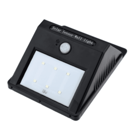 6 LEDs Solar Panel PIR Motion & Light Sensor Water Resistant Wall Light Lamp Rechargeable Mounted in Outdoor Garden Pathway Driveway Decks Docks Garag