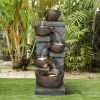 32.4inches Outdoor Garden Water Fountain with LED Lights