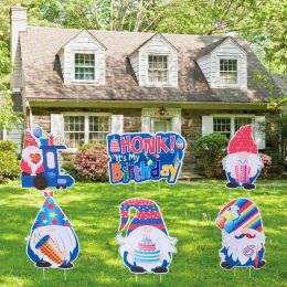 CiniQy Happy Birthday Yard Sign 16" Waterproof Birthday Gnomes Yard Decoration
