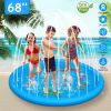 Sprinkler & Splash Pad For Kids 68IN Inflatable Blow Up Pool Sprinkle Play Mat Summer Outdoor Water Toys