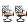 MEOOEM Outdoor Swivel Chairs Set of 2 Patio Metal Dining Rocker Chair with Cushion Suports 300lbs for Garden Backyard