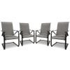 MEOOEM Patio C Spring Dining Chairs set of 4 Outdoor Textilene Metal Chairs Weather Resistant Modern Furniture for Garden Backyard