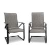 MEOOEM Patio C Spring Dining Chairs set of 2 Outdoor Textilene Metal Chairs Weather Resistant Modern Furniture for Garden Backyard