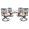 Outdoor Swivel Chairs Set of 4 Patio Metal Dining Rocker Chair with Cushion Surports 300 lbs for Garden Backyard Poolside,Black