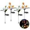 Solar Power Flower Garden Stake Landscape Fairy Lamp Outdoor Yard Path LED Light Yellow+White Tulip Garden Lights 2Pcs
