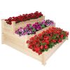 Bosonshop 3 Tier Raised Garden Bed Kit Wooden Planter Box Heavy Duty Solid Fir Wood, 47" x 47" x 21"