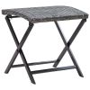 Folding Stool Poly Rattan Gray