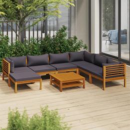 8 Piece Patio Lounge Set with Cushion Solid Acacia Wood