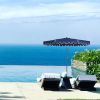 Outdoor Patio Umbrella 9-Feet Flap Market Table Umbrella 8 Sturdy Ribs with Push Button Tilt and Crank, navy blue with Flap[Umbrella Base is not Inclu