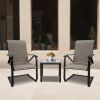 MEOOEM Patio C Spring Dining Chairs set of 2 Outdoor Textilene Metal Chairs Weather Resistant Modern Furniture for Garden Backyard