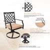 MEOOEM Outdoor Swivel Chairs Set of 2 Patio Metal Dining Rocker Chair with Cushion Suports 300lbs for Garden Backyard
