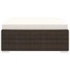 Sectional Footrest with Cushion Poly Rattan Brown