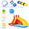 Inflatable Water Slide Backyard Water Park with Climbing Wall, Splash Pool, Water Cannon, Heavy Duty Blower, Water Sprinkler, Stakes, Repair Patches,