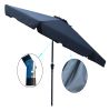 Outdoor Patio Umbrella 10FT(3m) WITH FLAP ,8pcs ribs,with tilt ,with crank,without base, grey/Anthracite,pole size 38mm(1.49inch)