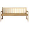 Garden Bench with Beige Cushion 68.9" Solid Teak Wood