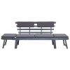 Garden Bench with Cushions 2-in-1 74.8" Gray Solid Acacia Wood
