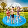 Sprinkler & Splash Pad For Kids 68IN Inflatable Blow Up Pool Sprinkle Play Mat Summer Outdoor Water Toys