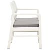 2-Seater Garden Bench with Cushions 47.2" Plastic White