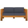 Garden Sofa Bench with Cushions 55.1" Solid Acacia Wood Gray