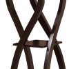 DunaWest Square Top Wooden Plant Stand with Curved Legs and Shelves, Large, Dark Brown