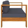 Garden Sofa Bench with Cushions 55.1" Solid Acacia Wood Gray