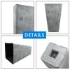 2 Pcs 20"H Tall Planters Plastic Plant Pots with Drainage, 12"W Large Square Tree Pot with Cement Pattern, Cement Gray