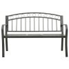 Garden Bench with a Table 49.2" Steel Gray